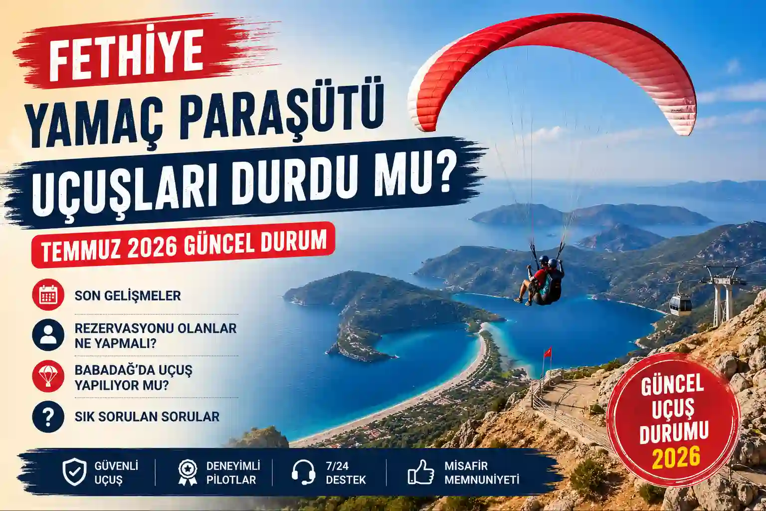 Fethiye Yamaç Paraşütü Uçuşları Durdu mu? Temmuz 2026 Güncel Durum - Fethiye Yamaç Paraşütü Rehberi