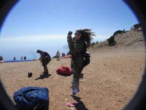 Yamaç paraşütü kalkış alanı heyecanı